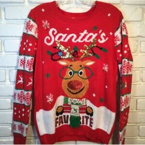 Ugly Christmas Sweater Santa’s Favorite Themed Juniors L 11/13